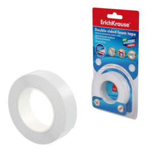 erichkrause cinta adhesiva de espuma doble cara 15mmx1mmx2m alta adherencia color blanco