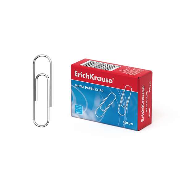 erichkrause caja de 100 clips metalicos galvanizados 28mm alta resistencia y durabilidad resistentes a la corrosion color plateado