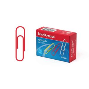 erichkrause clips de acero recubiertos de plastico alta resistencia y durabilidad colorido 33mm