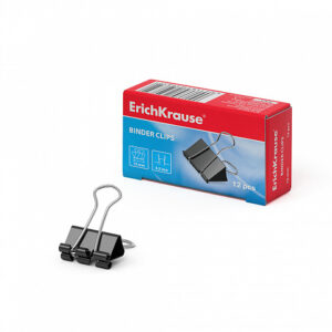 erichkrause pack de 12 pinzas para papeles 15mm capacidad hasta 55 hojas alambre de acero de alta calidad color negro