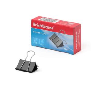 erichkrause pack de 12 pinzas sujetapapeles alambre de acero de alta calidad resistencia mejorada capacidad hasta 70 hojas resistente a la corrosion color negro