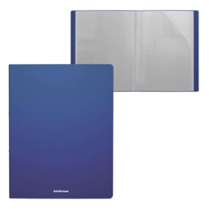 erichkrause matt classic carpeta con 30 fundas tamaño a4 color azul