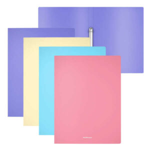 erichkrause matt pastel pack de 4 carpetas con 2 anillas de 24mm tamaño a4 colores surtidos