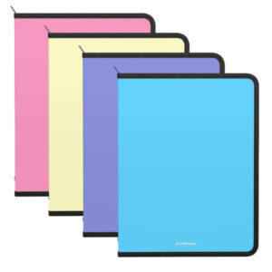 erichkrause matt pastel pack de 4 carpetas con cremallera a4 para organizar y transportar documentos colores pastel surtidos