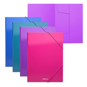 erichkrause pack de 4 carpetas solapas matt vivid a4 fabricadas en polipropileno colores surtidos