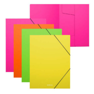 erichkrause pack de 4 carpetas solapas matt neon a4 fabricadas en polipropileno colores surtidos