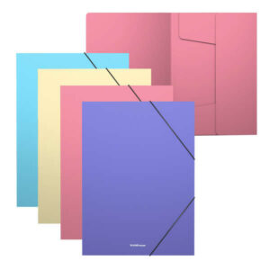 erichkrause pack de 4 carpetas solapas matt pastel a4 fabricadas en polipropileno colores surtidos