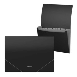 erichkrause matt classic carpeta/clasificador con 12 fundas a4 acabado mate color negro