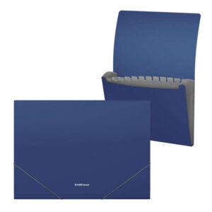 erichkrause matt classic carpeta/clasificador con 12 fundas a4 acabado mate color azul