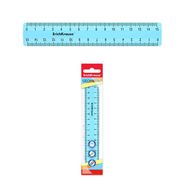 erichkrause pastel regla 15cm perfecta para uso escolar o de oficina color azul pastel