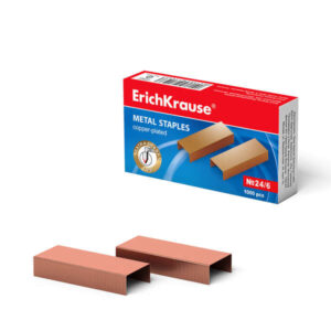 erichkrause caja de 1000 grapas cobreadas 24/6 alta calidad y resistencia mejorada resistente a la corrosion color cobre
