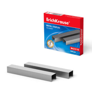 erichkrause caja de 1000 grapas nº23/10 alta calidad y resistencia mejorada resistente a la corrosion color plateado