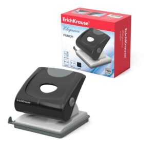 erichkrause elegance perforadora perfora hasta 30 hojas bandeja de confeti barra guia con marcas de formato color negro