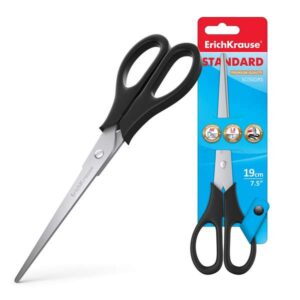 erichkrause tijeras standard cuchillas de acero inoxidable afilado doble avanzado resistente a la corrosion mangos de plastico resistente color negro