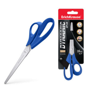 erichkrause dynamic tijeras con cuchillas de acero inoxidable 16cm afilado doble avanzado resistente a la corrosion mangos ergonomicos colores surtidos aleatorios