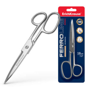 erichkrause ferro tijera metalica 18cm fabricadas en acero de alta calidad cuchillas engrosadas color plateado