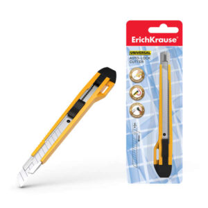 erichkrause cuter con fijador automatico universal sistema de retencion de cuchilla autobloqueo partidor incorporado cuchilla segmentada de acero resistente al desgaste color negro