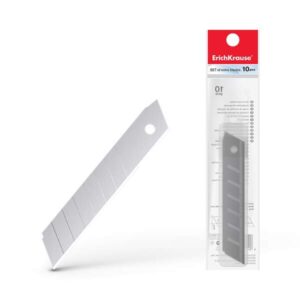 erichkrause pack de 10 cuchillas de repuesto de acero segmentado medidas 18mm x 0.5mm afilado de doble cara resistente al desgaste