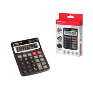 erichkrause dc 310n calculadora de sobremesa con pantalla lcd de 10 digitos funciones de calculo avanzadas alimentacion pilas y solar color negro