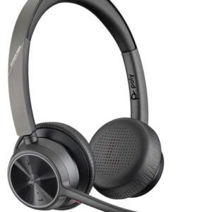 hp poly voyager 4320 uc m auriculares con microfono bluetooth almohadillas acolchadas controles en auricular color negro