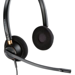 hp poly encorepro 520 auriculares con microfono conexion qd cancelacion de ruido almohadillas acolchadas color negro