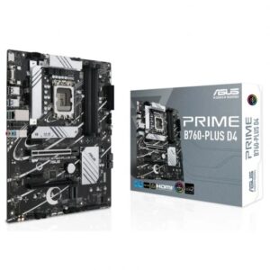 asus prime b760 plus d4 placa base intel 1700 ddr4 hdmi, vga, pcie 5.0, m2, 4x sata iii, usb 2.0, 3.2, rj 45, displayport