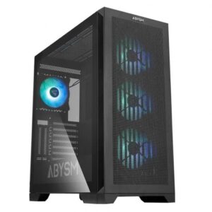 abysm gaming danube mura bx300 argb caja torre atx, eatx, itx, micro atx lateral cristal templado 3.5" y 2.5" usb c 3.2, usb a 3.2 y audio 4 ventiladores argb instalados soporta refrigeracion liquida