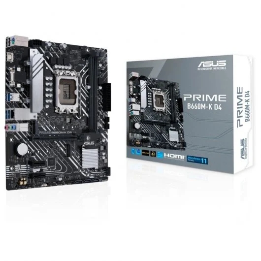 asus prime b660m k d4 placa base intel 1700 2x ddr4 hdmi, m.2, pcie3.0, 4x sata iii, usb 3.2, microatx