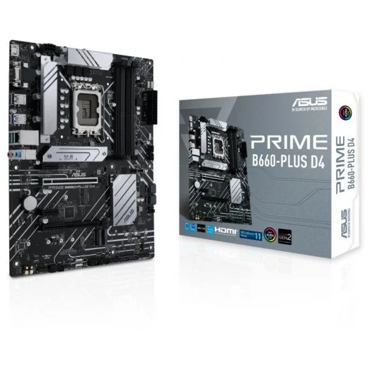 asus prime b660 plus d4 placa base intel 1700 4x ddr4 hdmi, m.2, pcie4.0, 4x sata iii, usb 3.2, atx