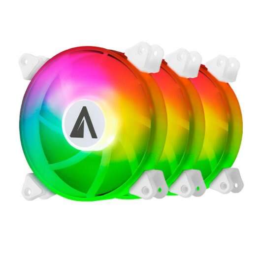 abysm gaming arclight pack de 3 ventiladores 120mm con iluminacion argb velocidad max. 1500rpm incluye controlador y mando a distancia