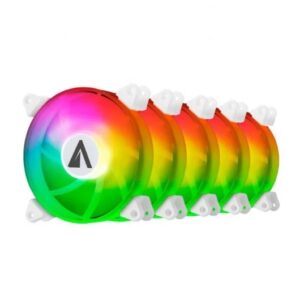 abysm gaming arclight pack de 5 ventiladores 120mm con iluminacion argb velocidad max. 1500rpm incluye controlador y mando a distancia