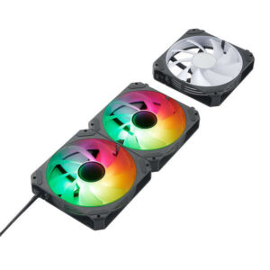abysm gaming arclight 2.0 argb black pack de 3 ventiladores 120mm con iluminacion argb velocidad max. 1500rpm conexion en serie