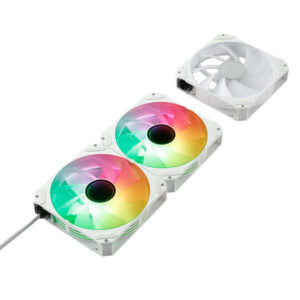 abysm gaming arclight 2.0 argb white pack de 3 ventiladores 120mm con iluminacion argb velocidad max. 1500rpm conexion en serie