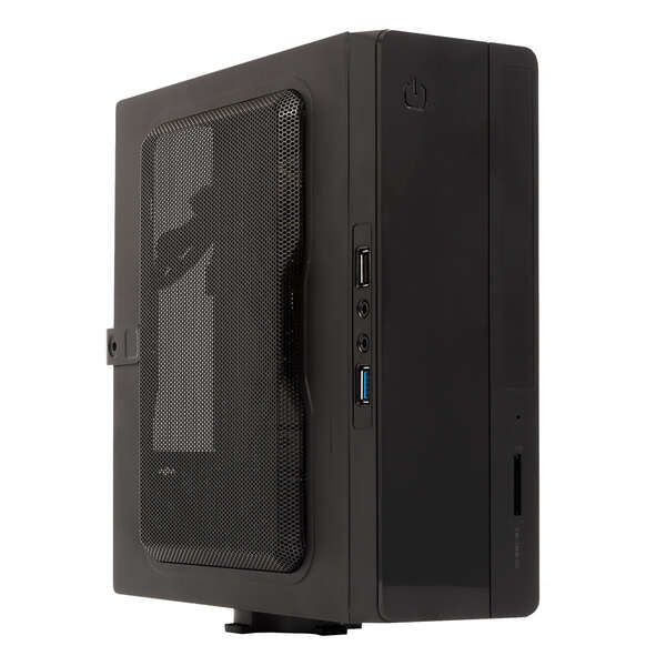unykach uk1007 caja torre mini itx fuente de alimentacion 150w incluida tamaño disco soportado 2.5" usb a 2.0/3.2 y audio