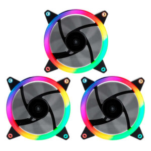 unykach candy 30 pack de 3 ventiladores 120mm con iluminacion argb velocidad max. 1500rpm controladora y mando a distancia color negro