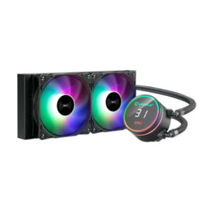 unykach aquastorm 240 kit de refrigeracion liquida 2 ventiladores de 120mm iluminacion rgb visualizacion temperatura cpu tubo de 335mm