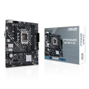asus prime h610m k d4 placa base intel1700 2x ddr4 hdmi, m.2, pcie4.0, 4x sata iii, usb 3.2, microatx