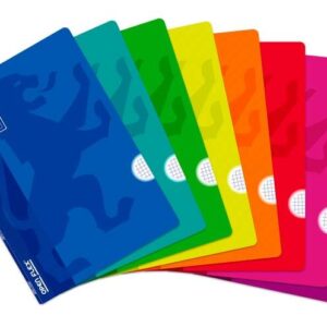 oxford openflex libreta grapada formato a4 cuadriculado 4x4mm 48 hojas con margen tapa de plastico colores surtidos