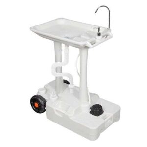 muvip carrito de lavabo portatil capacidad 30 litros diseño de montaje rapido incorpora colgador para toalla color blanco