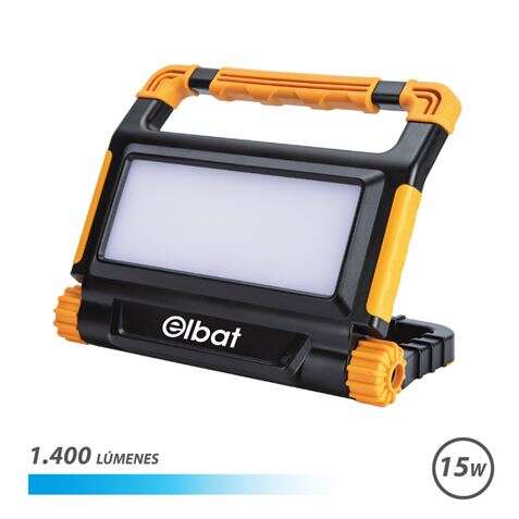 elbat foco recargable 15w luz fria, 6000k 1400 lumenes bateria 3.7v / 5000mah recargable con cable usb cable de carga tipo c incluido 4 modos de trabajo tiempo de carga: 3 4 horas indicador de bateria puerto usb ip54