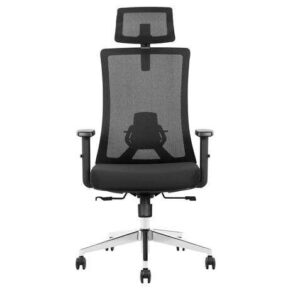 cromad senior se8000 silla de oficina reposacabezas, soporte lumbar y reposabrazos ajustable asiento de espuma de alta calidad reposacabezas y respaldo de malla color negro