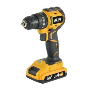 blim taladro de impacto motor brushless mango ergonomico incluye 1 bateria 20v 2.0 ah + cargador display y luz led 2 velocidades par maximo 50nm par de apriete 20+3 portabroca de 10mm sin llave color negro