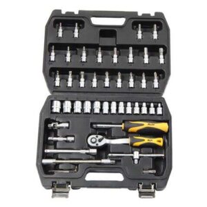 blim herramientas de 1/4 juego de vasos y accesorios 13 vasos: 4, 45, 5, 55, 6, 7, 8, 9, 10, 11, 12, 13, 14mm chicharra de 72 dientes barras de extension articulacion universal mango corredizo cabezales para mango destornillador color negr