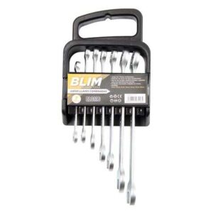 blim juego de 7 llaves combinadas cromo vanadio marcas de tamaño unidireccionales y grandes acabado micromate chapado en cromo medidas: 8 mm, 10 mm, 11 mm, 13 mm, 14 mm, 17 mm, 19 mm