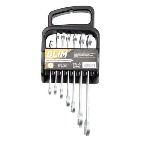 blim juego de 7 llaves combinadas cromo vanadio marcas de tamaño unidireccionales y grandes acabado micromate chapado en cromo medidas: 8 mm, 10 mm, 11 mm, 13 mm, 14 mm, 17 mm, 19 mm