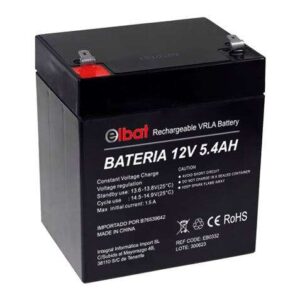 elbat bateria de plomo 12v 5.4ah vrla agm dimensiones 90x70x101mm tecnologia de seguridad vrla color negro