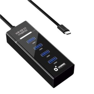 cromad cable usb tipo c longitud 30cm velocidad de transferencia 5gbps 4 puertos usb 3.0 no requiere instalacion compatible con todos los sistemas operativos color negro