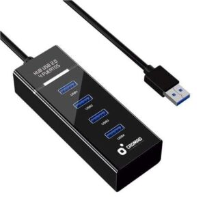 cromad cable usb 2.0 longitud 30cm indicador led velocidad de transferencia 480 mbps 4 puertos sin instalacion compatible con todos los sistemas operativos color negro