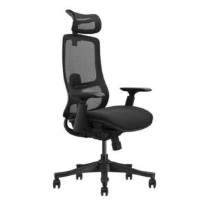 cromad senior se1300 silla de oficina reposacabezas, respaldo y reposabrazos 3d ajustables asiento con espuma de alta calidad color negro