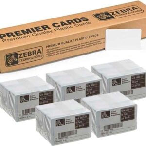 zebra pack de 500 tarjetas de pvc originales imprimibles blancas formato cr 80 86x54mm 104523 111